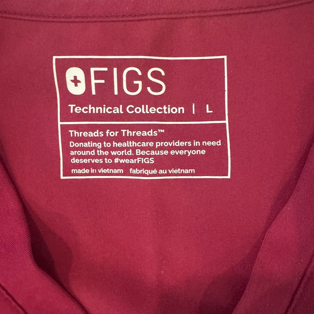 Figs Vibrant Pink V-Neck Scrub Top - Picture 2 of 2